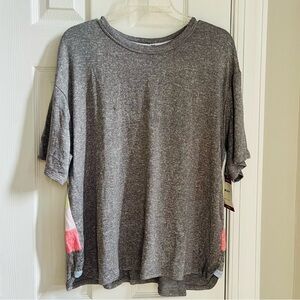 DKNY Short Sleeve Pajama Lounge‎ Shirt Relaxed Fit Womens XL Gray Stretchy NWT